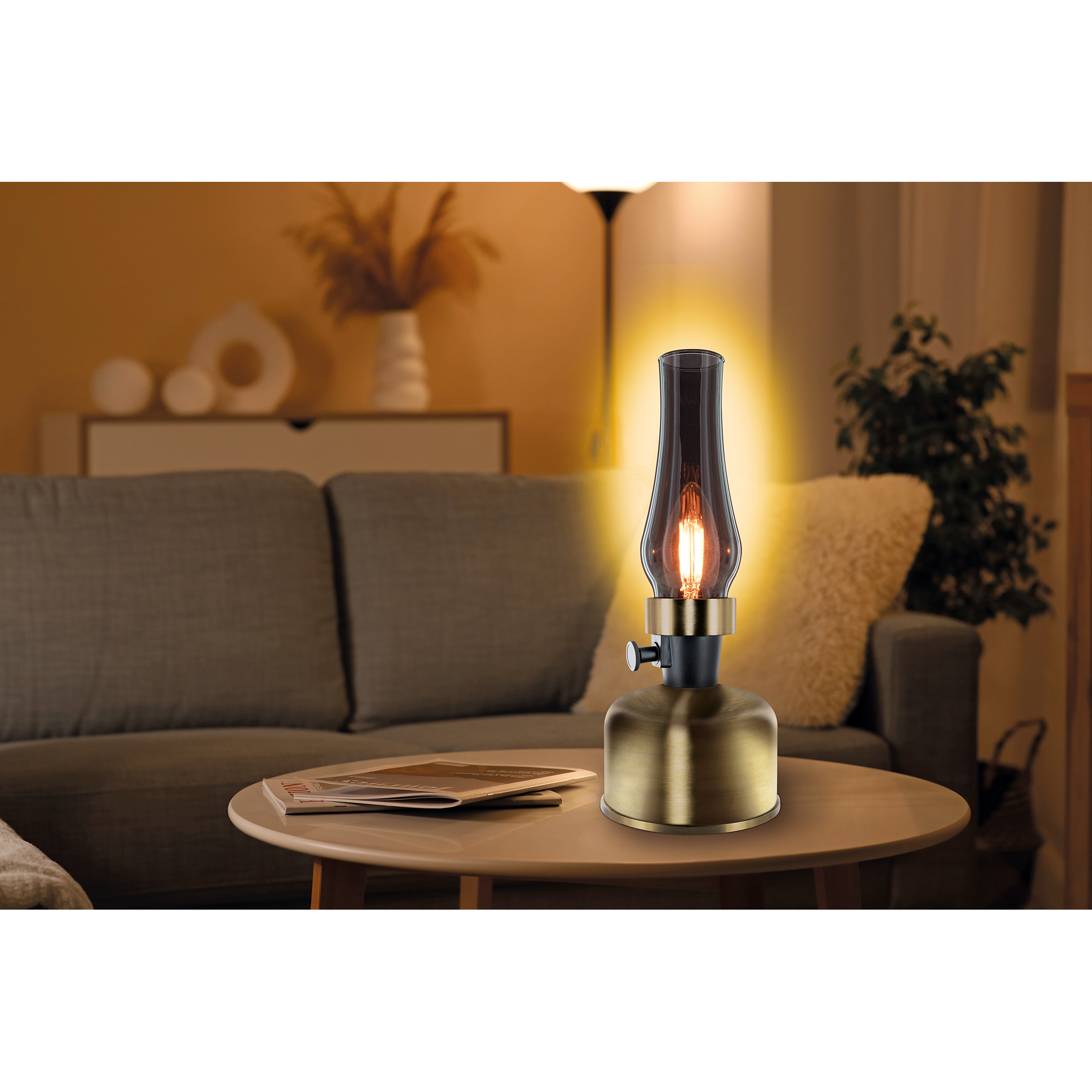 Akku-LED-Tischleuchte 'TILA0801' messingfarben 2,2 W