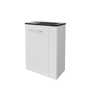 Glaswaschbecken mit Unterschrank 'SBC' Hahnloch links grau/weiß 45 x 61,5 x 25 cm