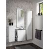 Glaswaschbecken mit Unterschrank 'SBC' Hahnloch links grau/weiß 45 x 61,5 x 25 cm
