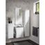 Glaswaschbecken mit Unterschrank 'SBC' Hahnloch links grau/weiß 45 x 61,5 x 25 cm