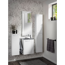Glaswaschbecken mit Unterschrank 'SBC' Hahnloch links grau/weiß 45 x 61,5 x 25 cm