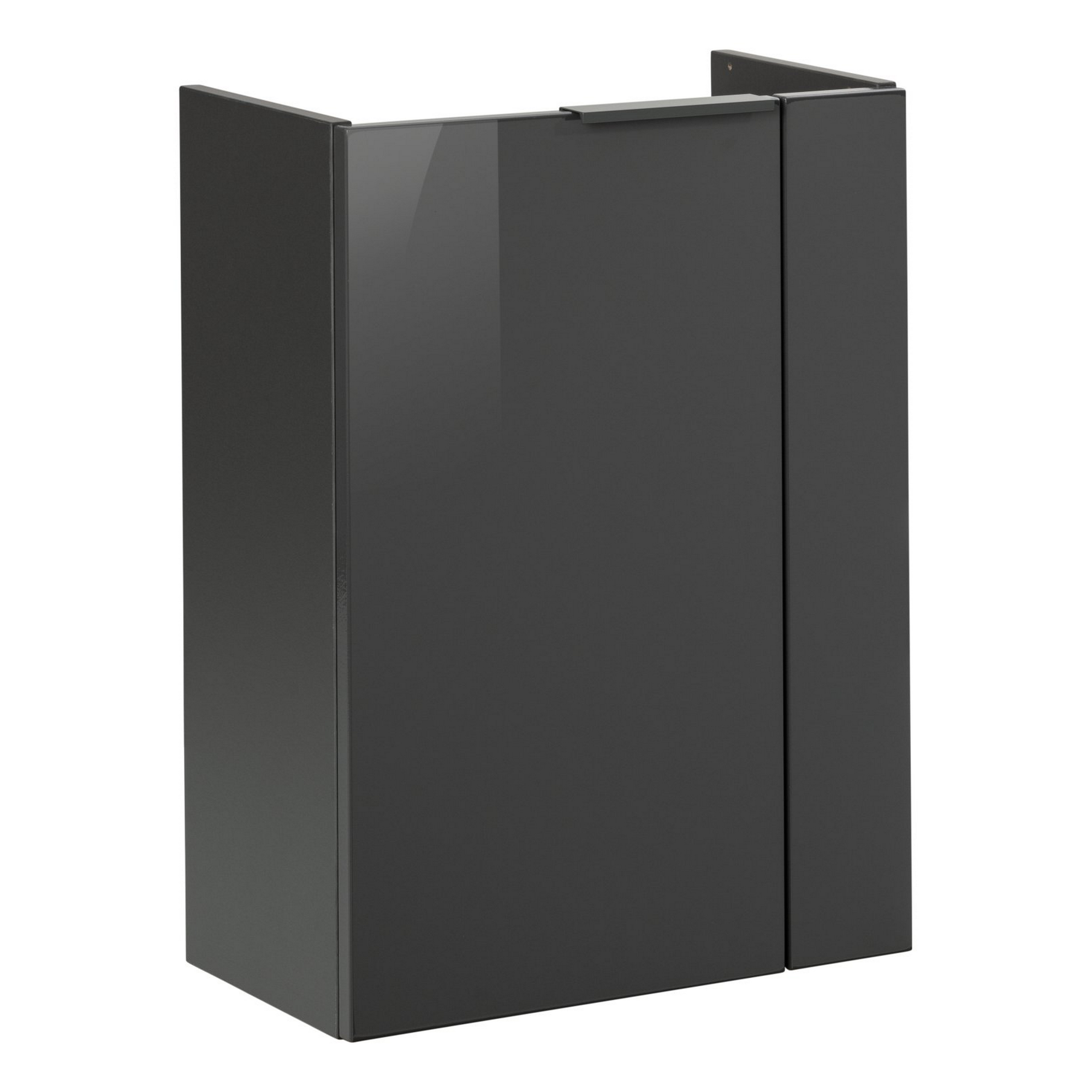 Glaswaschbecken mit Unterschrank 'SBC' Hahnloch rechts grau/anthrazit 45 x 61,5 x 25 cm