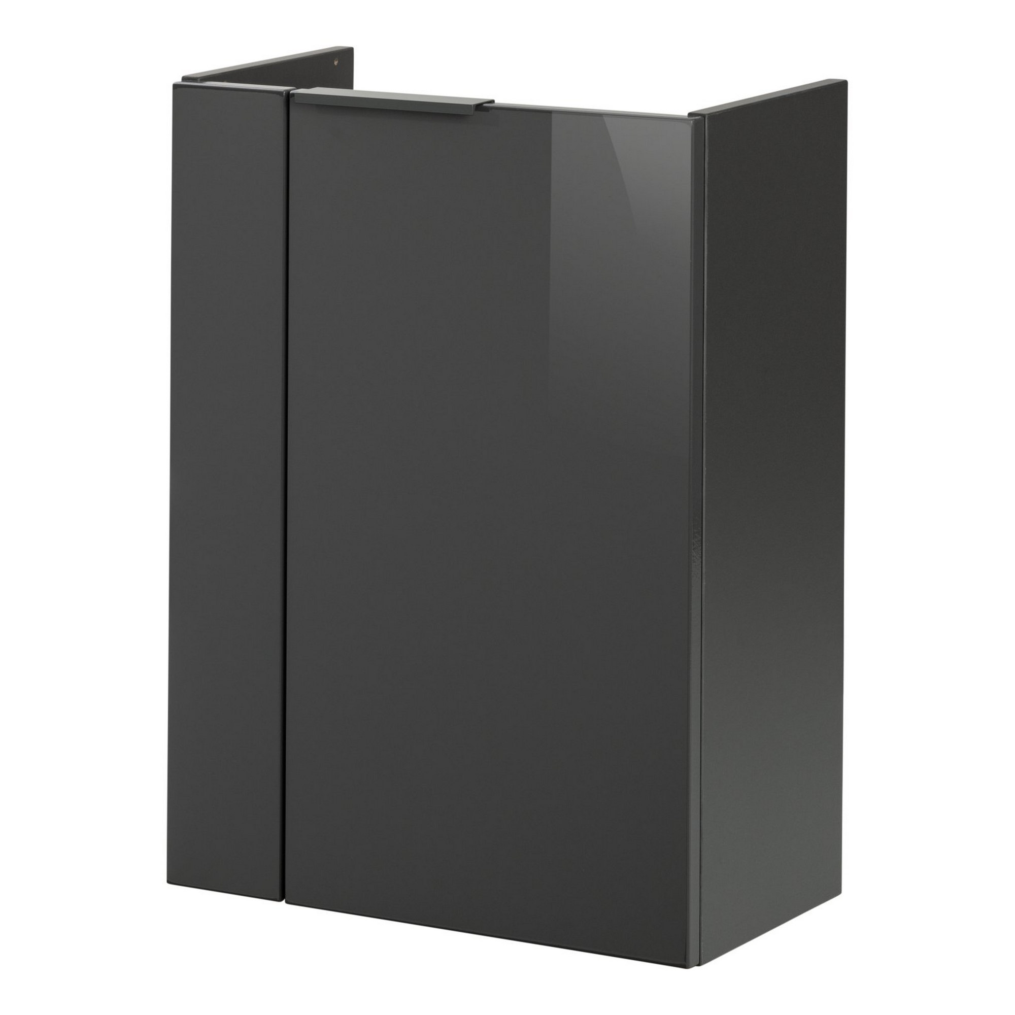 Glaswaschbecken mit Unterschrank 'SBC' Hahnloch links weiß/antrazit 45 x 61,5 x 25 cm