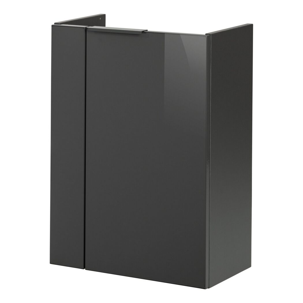 Glaswaschbecken mit Unterschrank 'SBC' Hahnloch links grau/anthrazit 45 x 61,5 x 25 cm