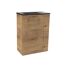 Glaswaschbecken mit Unterschrank 'SBC' Hahnloch rechts grau/Eichefarben 45 x 61,5 x 25 cm