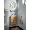 Glaswaschbecken mit Unterschrank 'SBC' Hahnloch links weiß/Eichefarben 45 x 61,5 x 25 cm