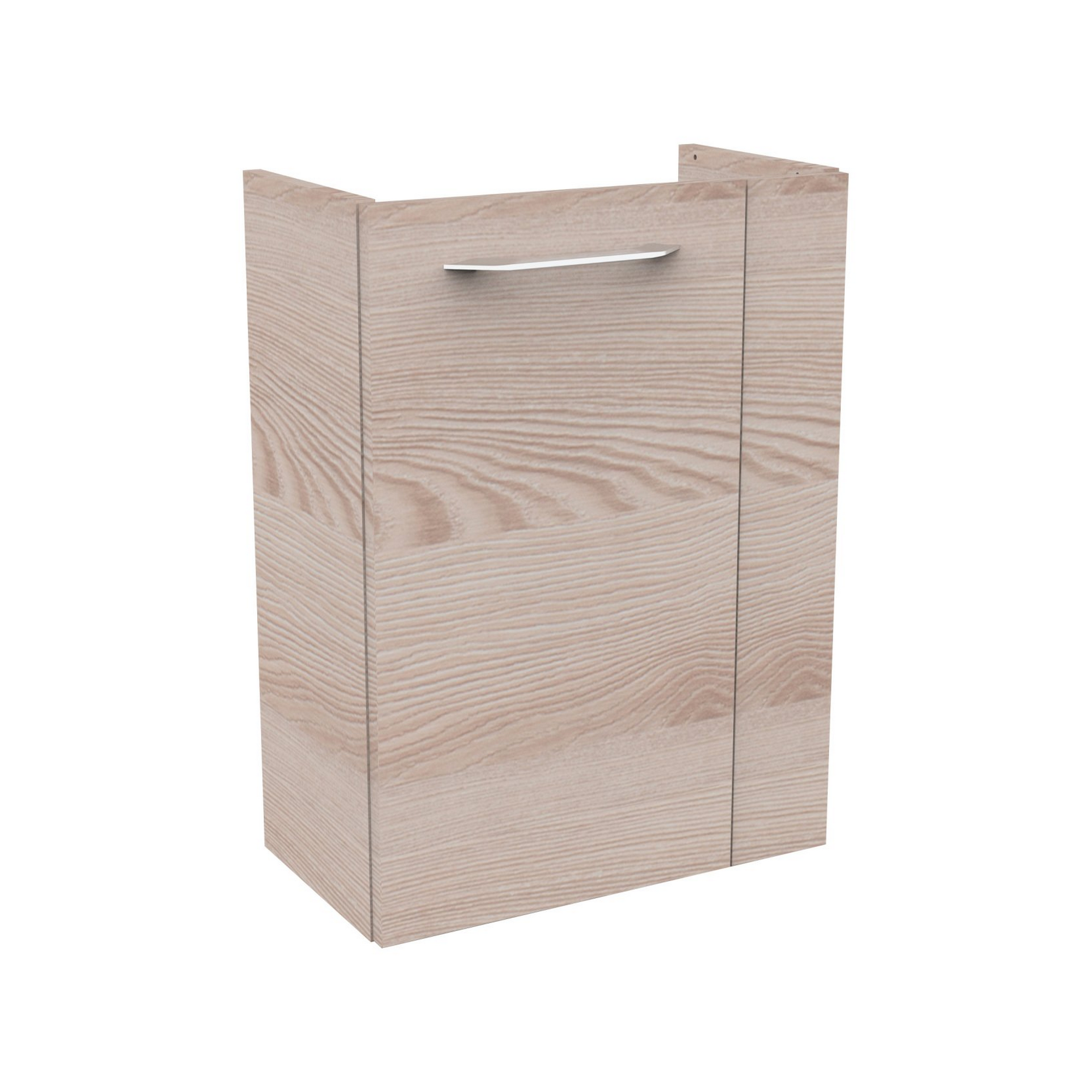 Glaswaschbecken mit Unterschrank 'SBC' Hahnloch rechts weiß/Eschefarben 45 x 61,5 x 25 cm