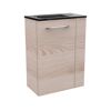Glaswaschbecken mit Unterschrank 'SBC' Hahnloch rechts grau/Eschefarben 45 x 61,5 x 25 cm