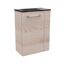 Glaswaschbecken mit Unterschrank 'SBC' Hahnloch rechts grau/Eschefarben 45 x 61,5 x 25 cm