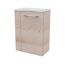 Glaswaschbecken mit Unterschrank 'SBC' Hahnloch links weiß/Eschefarben 45 x 61,5 x 25 cm