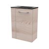 Glaswaschbecken mit Unterschrank 'SBC' Hahnloch links grau/Eschefarben 45 x 61,5 x 25 cm