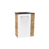 Glasbecken mit Unterschrank 'SBC' Hahnloch rechts grau/Eichefarben 45 x 61,5 x 32 cm