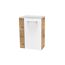 Glasbecken mit Unterschrank 'SBC' Hahnloch links weiß/Eichefarben 45 x 61,5 x 32 cm
