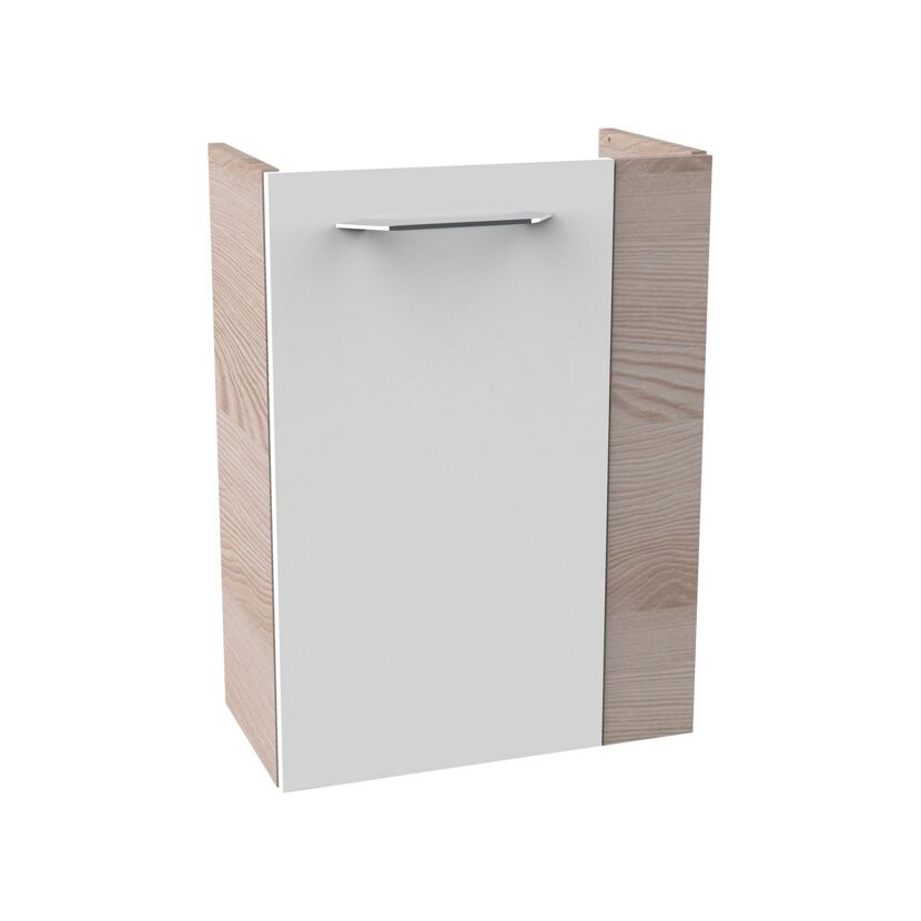Glasbecken mit Unterschrank 'SBC' Hahnloch rechts grau/Eschefarben 45 x 61,5 x 25 cm