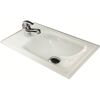 Glasbecken mit Unterschrank 'SBC' Hahnloch links weiß/Eschefarben 45 x 61,5 x 25 cm