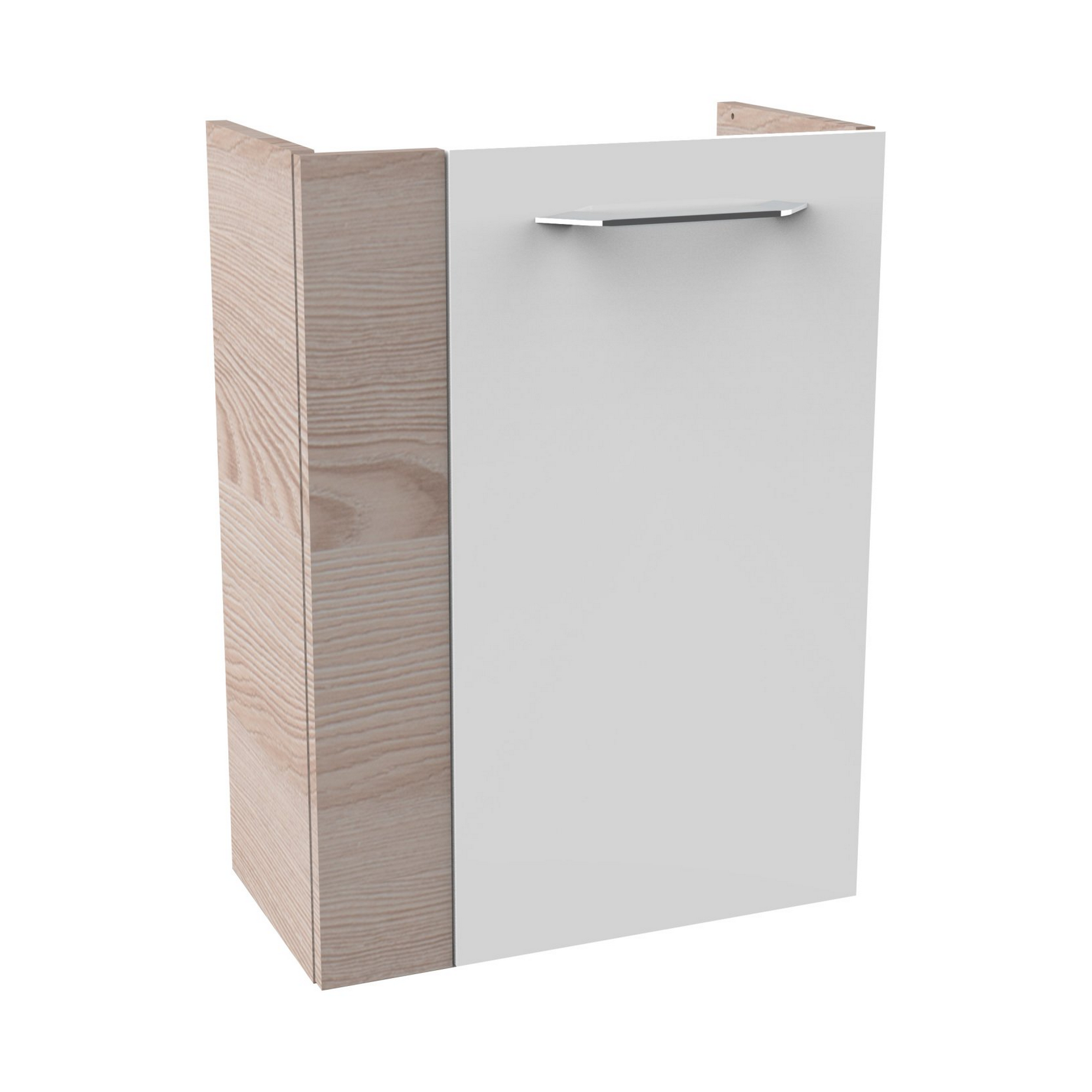 Glasbecken mit Unterschrank 'SBC' Hahnloch links grau/Eschefarben 45 x 61,5 x 25 cm