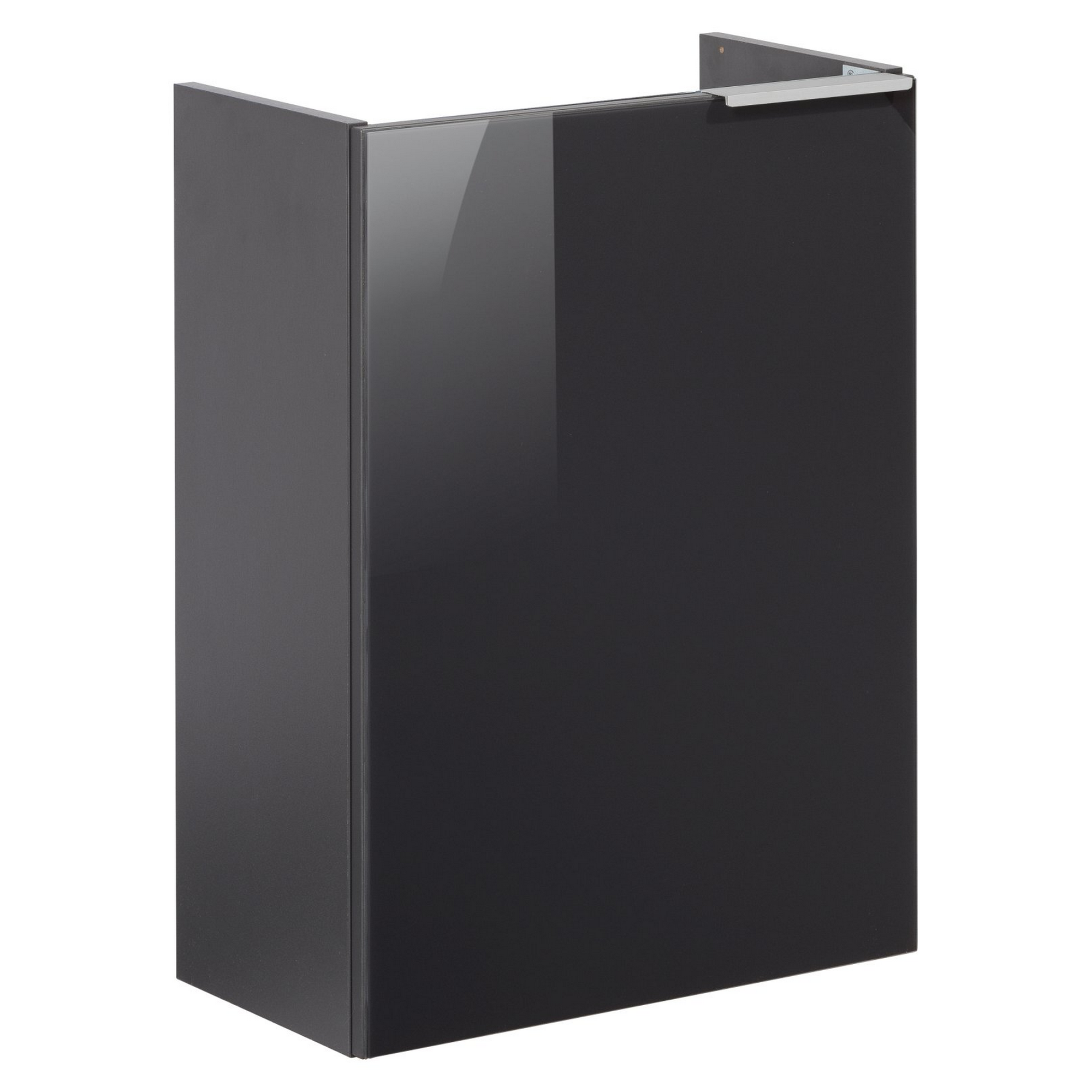 Glasbecken mit Unterschrank 'SBC' Hahnloch links weiß/anthrazit 45 x 61,5 x 25 cm