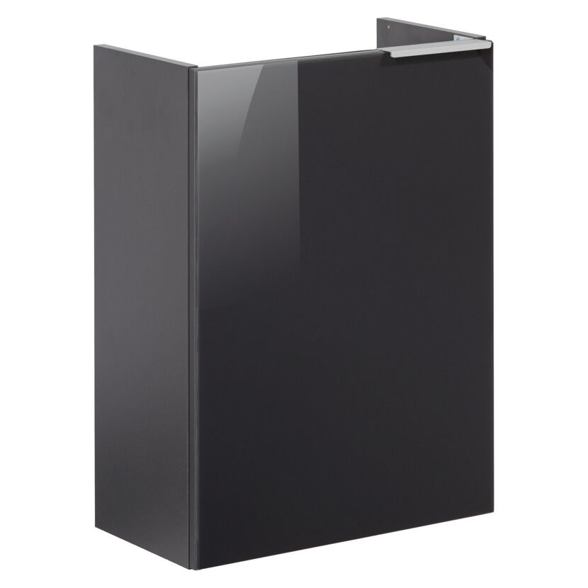Glasbecken mit Unterschrank 'SBC' Hahnloch links weiß/anthrazit 45 x 61,5 x 25 cm