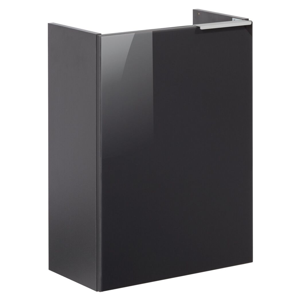 Glasbecken mit Unterschrank 'SBC' Hahnloch links grau/anthrazit 45 x 61,5 x 25 cm