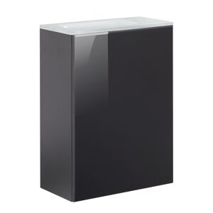 Glasbecken mit Unterschrank 'SBC' Hahnloch rechts weiß/anthrazit 45 x 61,5 x 25 cm