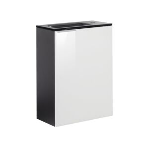 Glasbecken mit Unterschrank 'SBC' Hahnloch rechts grau/weiß 45 x 61,5 x 25 cm