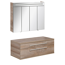 Badmöbelset 'STANFORD' Spiegelschrank und Waschbeckenunterschrank nature oak