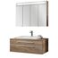 Badmöbelset 'STANFORD' Spiegelschrank und Waschbecken mit Unterschrank weiß/nature oak