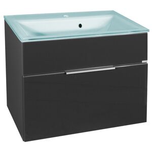 Glaswaschbecken mit Unterschrank 'KARA' mintgrün/anthrazit 80 x 60,2 x 50,1 cm