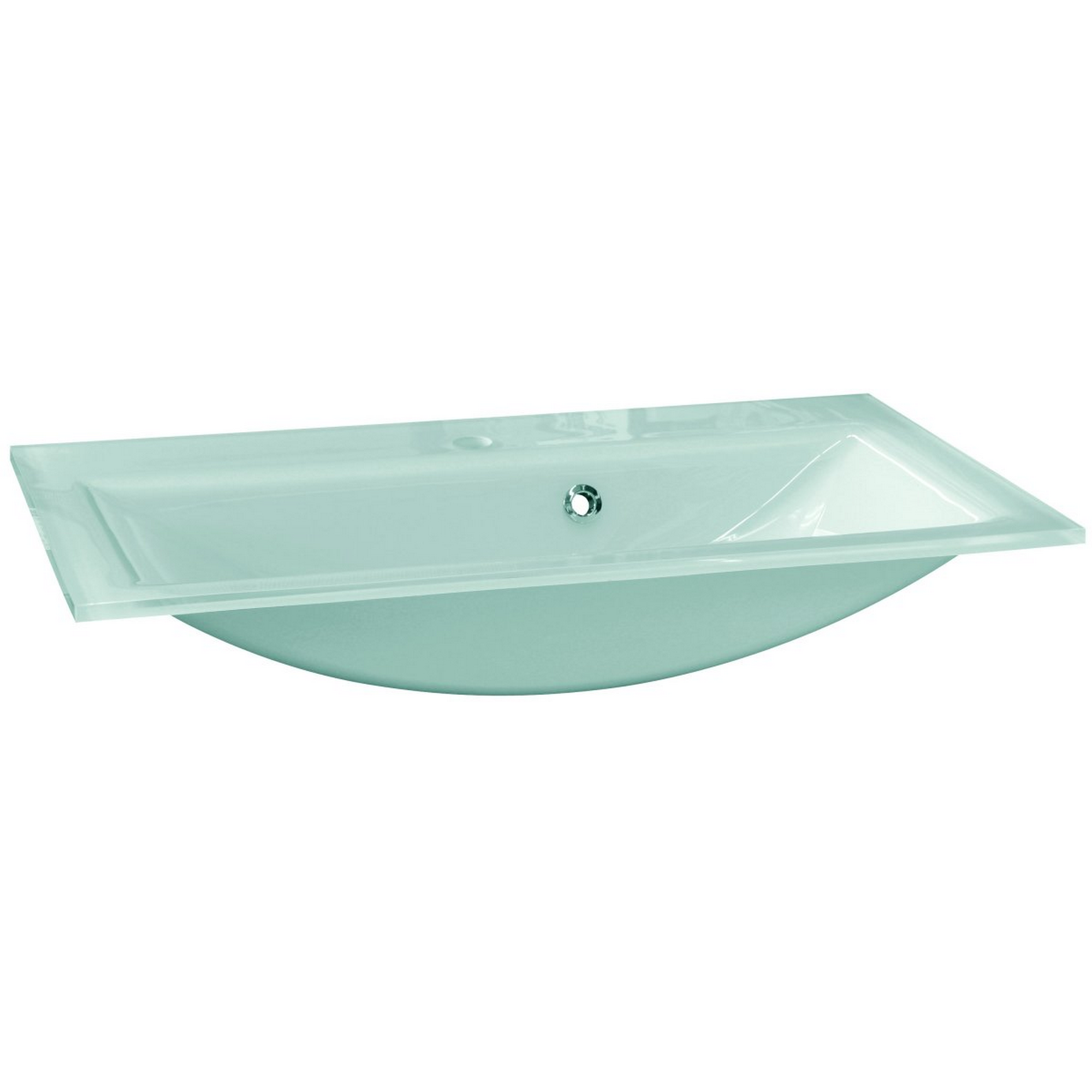 Glaswaschbecken mit Unterschrank 'KARA'  mintgrün/weiß 80 x 60,2 x 50,1 cm