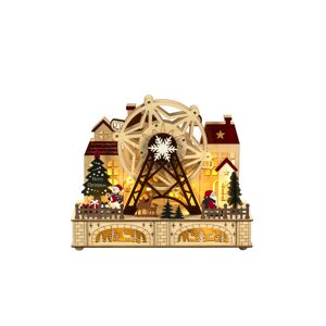 LED-Holzsilhouette 'Vergnügungspark' 10 LED warmweiß 12 x 24,5 x 28 cm