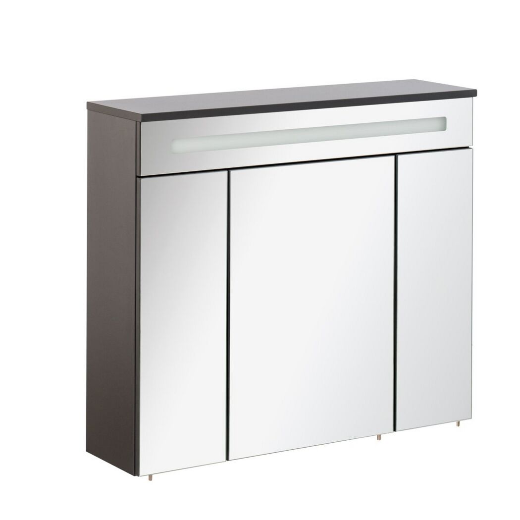 Badmöbelset 'KARA' Spiegelschrank und Waschbecken mit Unterschrank weiß/weiß