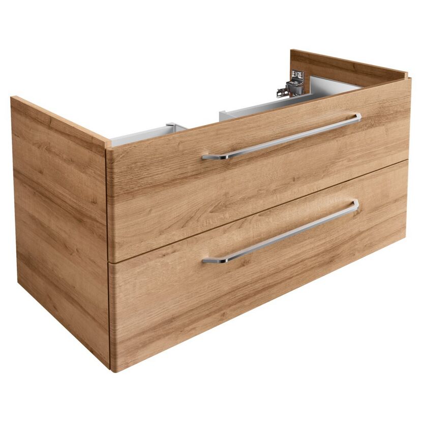Badmöbelset 'MILANO' Spiegelschrank und Waschbecken mit Unterschrank weiß/eiche