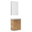 Badmöbelset 'MILANO' Spiegelelement und Waschbecken mit Unterschrank weiß/eiche