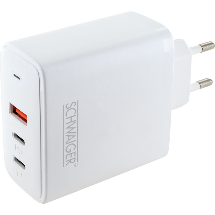 Ladeadapter weiß 65 W 1 x USB-A/2 x USB-C