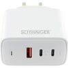 Ladeadapter weiß 65 W 1 x USB-A/2 x USB-C