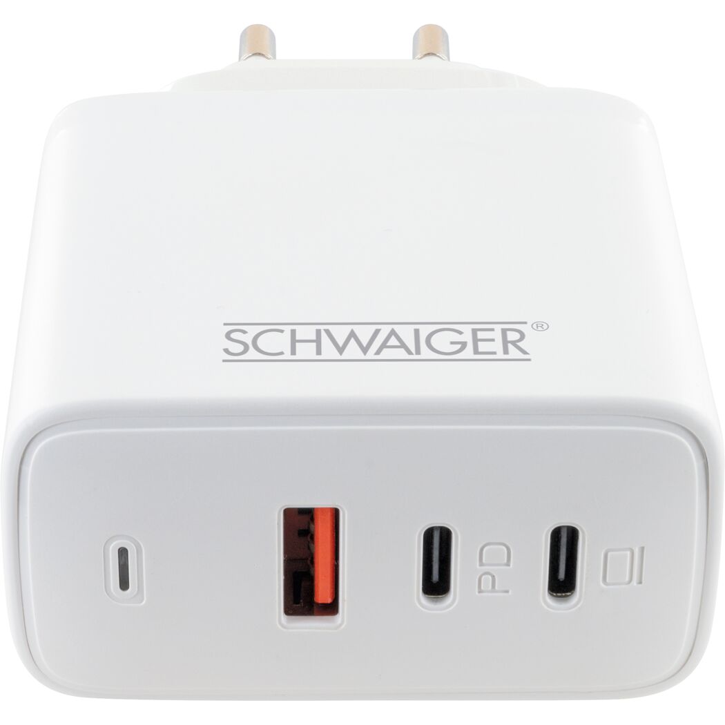 Ladeadapter weiß 65 W 1 x USB-A/2 x USB-C