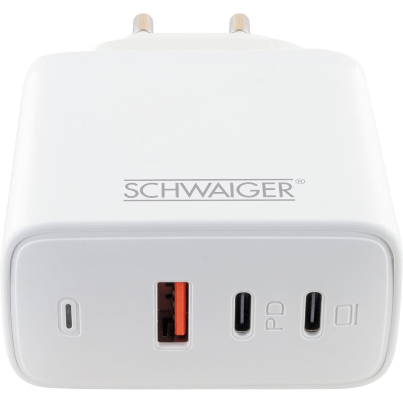 Ladeadapter weiß 65 W 1 x USB-A/2 x USB-C