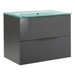 Glaswaschbecken mit Unterschrank 'LUNA' mintgrün/anthrazit 80 x 61,7 x 50,1 cm