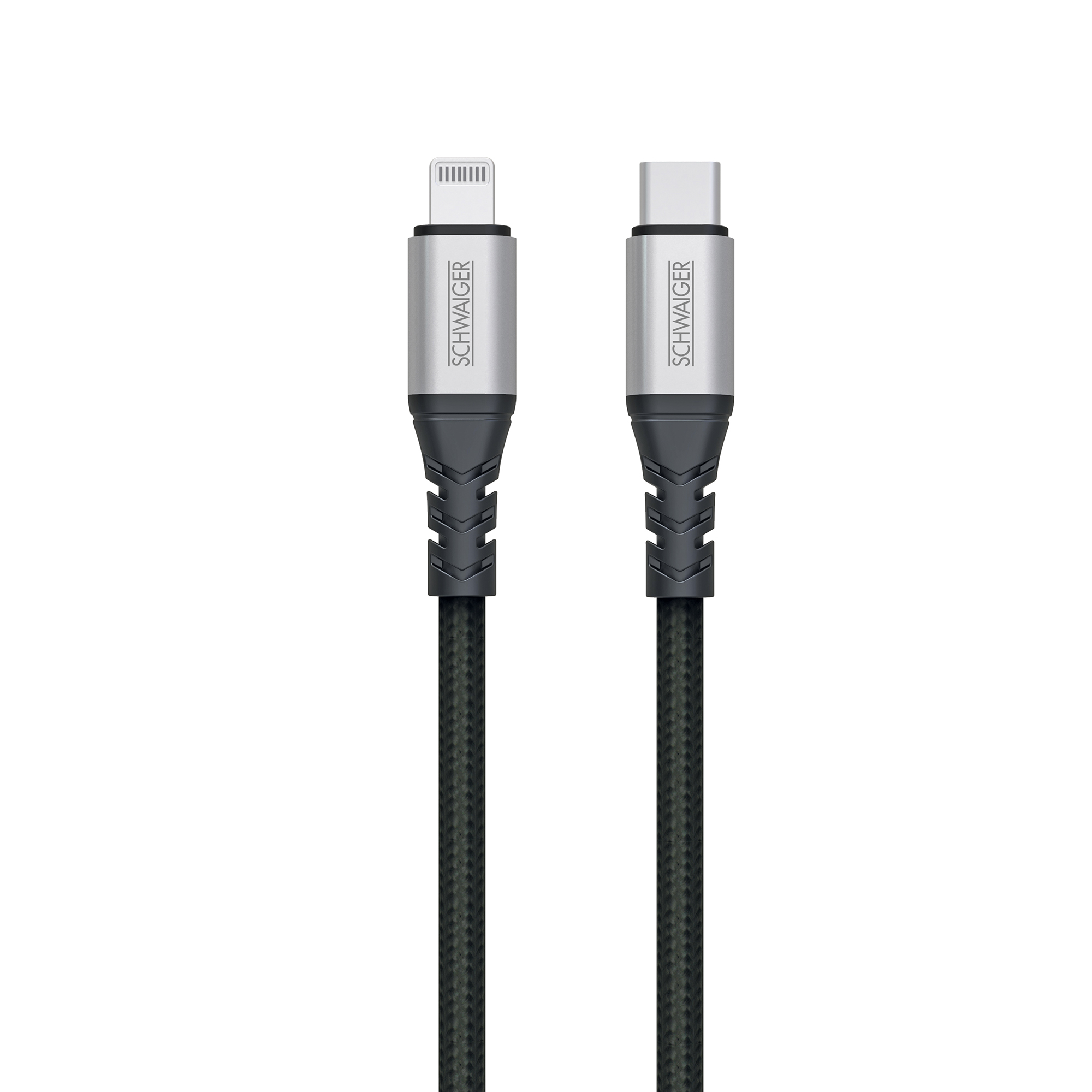 Ladekabel schwarz Lightning auf USB-C 1,2 m