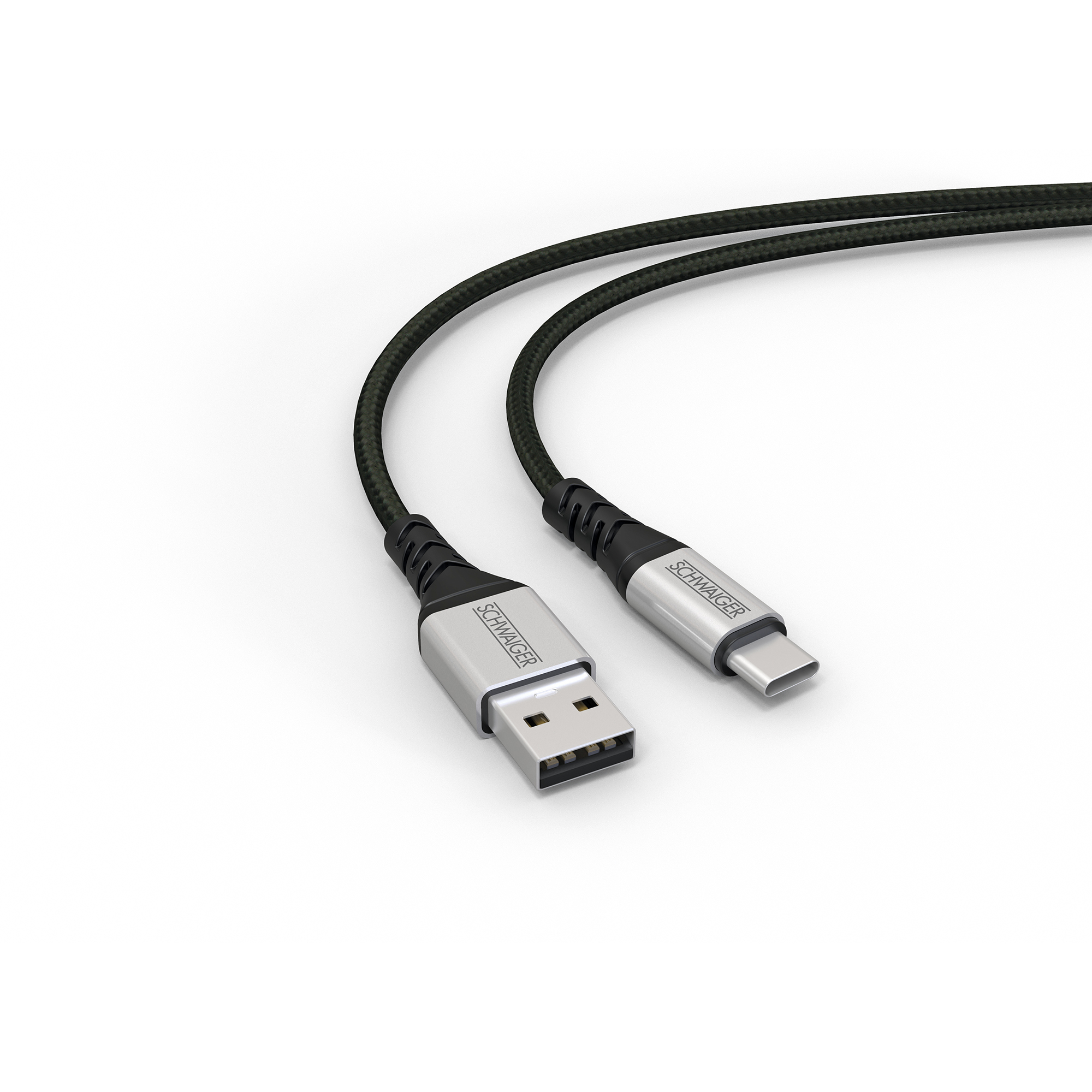 Ladekabel schwarz USB-C auf USB-A 1,2 m