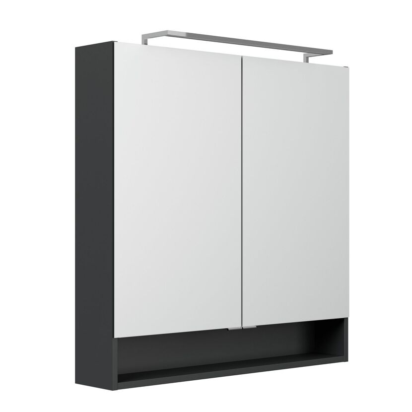 Badmöbelset 'LUNA' Spiegelschrank und Waschbecken mit Unterschrank mintgrün/anthrazit
