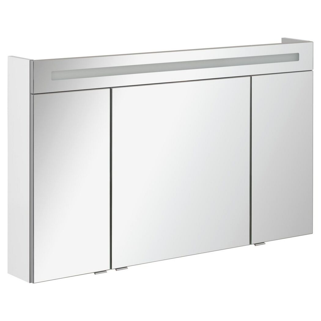 Badmöbelset 'b.clever' Spiegelschrank und Waschbecken mit Unterschrank weiß/weiß
