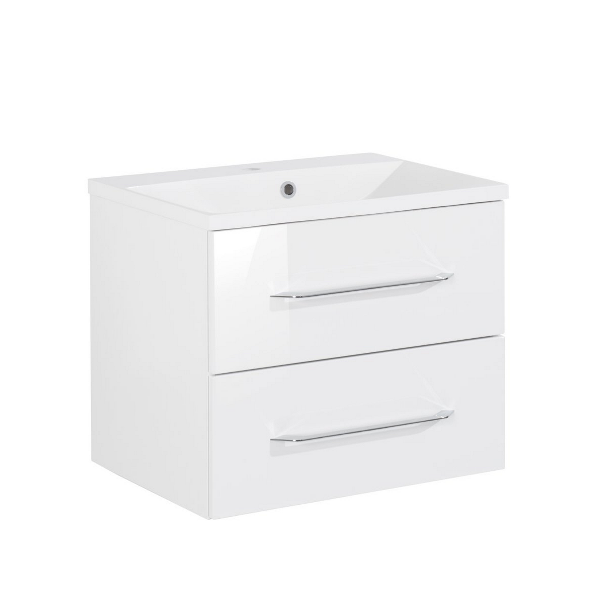 Badmöbelset 'b.clever' Spiegelschrank und Waschbecken mit Unterschrank weiß/weiß