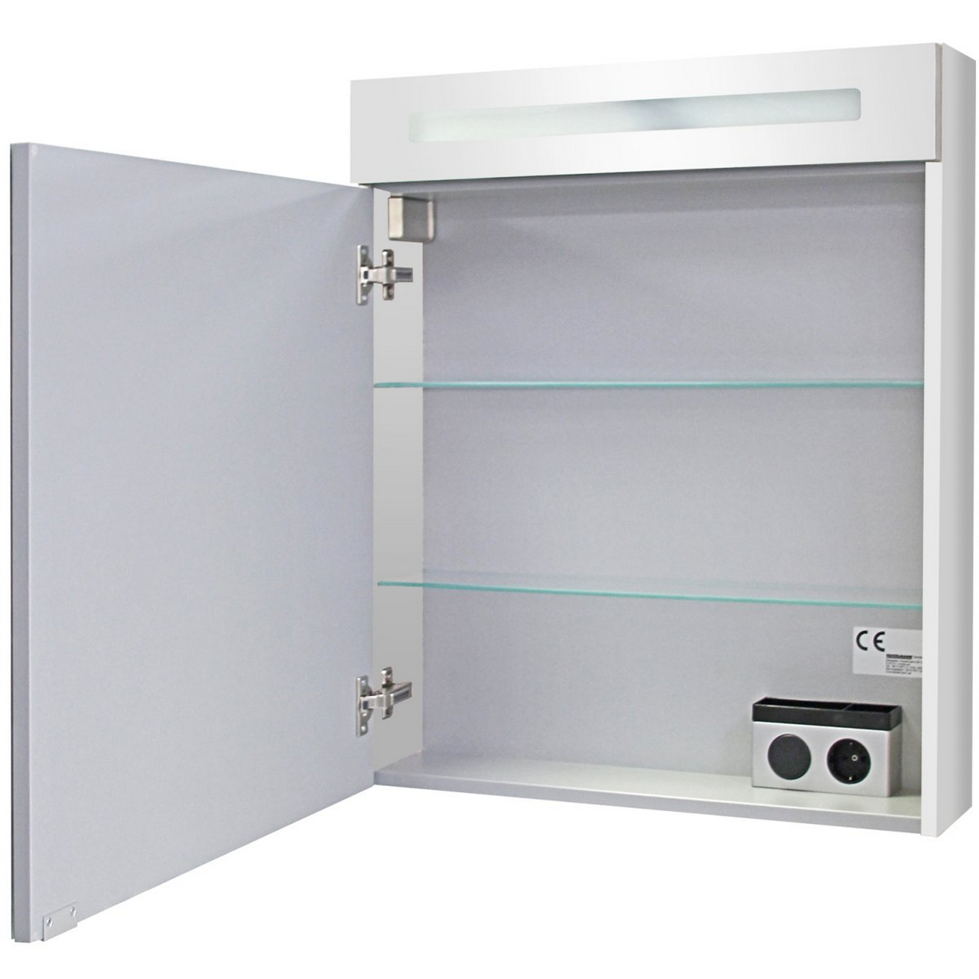 Badmöbelset 'b.clever' Spiegelschrank und Waschbecken mit Unterschrank weiß/weiß