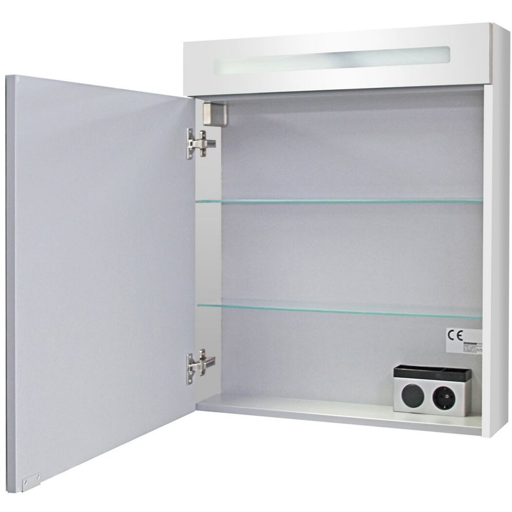 Badmöbelset 'b.clever' Spiegelschrank und Waschbecken mit Unterschrank weiß/weiß