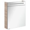 Badmöbelset 'b.clever' Spiegelschrank und Waschbecken mit Unterschrank weiß/Alaska Esche