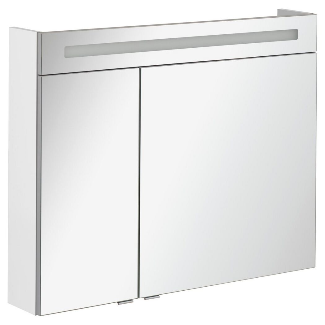 Badmöbelset 'b.clever' Spiegelschrank und Waschbecken mit Unterschrank weiß/weiß