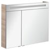 Badmöbelset 'b.clever' Spiegelschrank und Waschbecken mit Unterschrank weiß/Alaska Esche