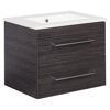Badmöbelset 'b.perfekt' Spiegelelement und Waschbecken mit Unterschrank weiß/Dark Oak