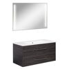 Badmöbelset 'b.perfekt' Spiegelelement und Waschbecken mit Unterschrank weiß/Dark Oak